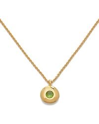 Monica Vinader - Vermeil And Peridot August Birthstone Necklace - Lyst