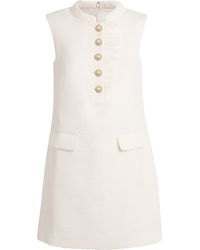 chinese dress ladies Self-Portrait Bouclé Lace-Trim Mini Dress