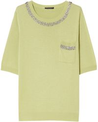 Marina Rinaldi - Embellished Short-Sleeve Sweater - Lyst