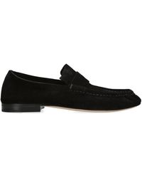 The Row - Soft Suede Loafers - Lyst