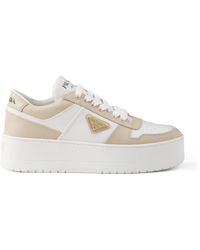Prada - Leather Platform Downtown Sneakers 50 - Lyst