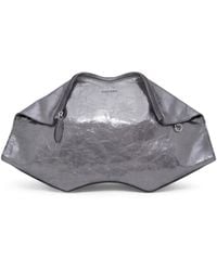 McQueen - Cracked Metallic Leather Manta Pouch - Lyst