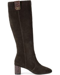 Kurt Geiger - Suede Chelsea Trim Knee-High Boots - Lyst