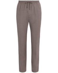 Pal Zileri - Stretch-Virgin Wool Drawstring Trousers - Lyst