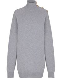 Balmain - Cashmere-Virgin Wool Mini Sweater Dress - Lyst