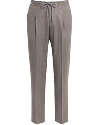 Corneliani - Wool-Cashmere Drawstring Trousers - Lyst