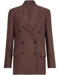 Brunello Cucinelli - Crepe Double-Breasted Blazer - Lyst