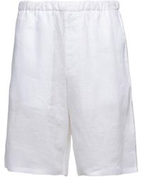 Prada - Linen Bermuda Shorts - Lyst