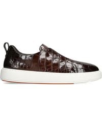 Santoni - Crocodile Leather Clean Icon Sneakers - Lyst