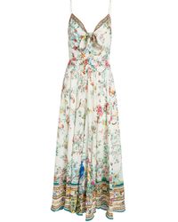 Camilla - Silk Plumes And Parterres Maxi Dress - Lyst