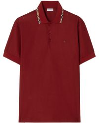 Burberry - Apos;S Eddie Check-Trim Cotton Polo Shirt - Lyst