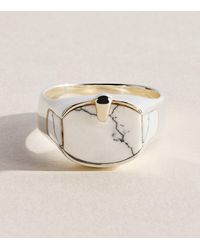 FYR - Sterling And Howlite Signet Ring - Lyst