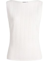 Theory - Textured Boat Neck Tank Top - Lyst