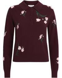 Erdem - Merino Wool Floral Polo Sweater - Lyst