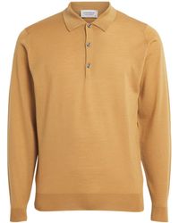 John Smedley - Merino Wool Long-Sleeve Polo Shirt - Lyst