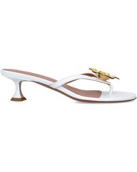 AMINA MUADDI - Leather Vittoria Flower Heeled Sandals 45 - Lyst