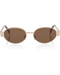 Celine - Metal Triomphe Cl40235U Oval Sunglasses - Lyst