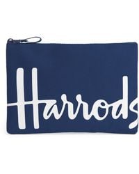 Harrods - Medium Cotton Logo Pouch - Lyst