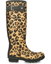 HUNTER - Leopard-Print Original Tall Welly Boots - Lyst