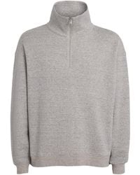 FRAME - Wool-Cotton Half-Zip Sweater - Lyst