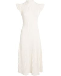 ME+EM - Cotton Pointelle-Detail Midi Dress - Lyst