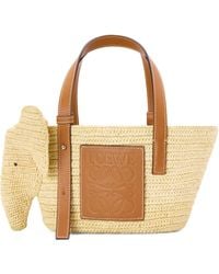 Loewe - Small Woven Elephant Basket Tote Bag - Lyst