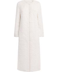 Yves Salomon - Mink-Wool Herringbone Long Coat - Lyst