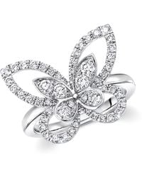 Graff - White Gold And Diamond Butterfly Ring - Lyst