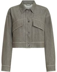 Brunello Cucinelli - Cotton Twill Denim-Effect Jacket - Lyst