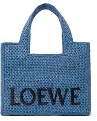Loewe - X Paula's Ibiza Small Raffia Font Tote Bag - Lyst