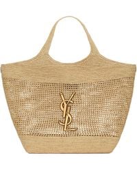 Saint Laurent - Raffia Icare Tote Bag - Lyst