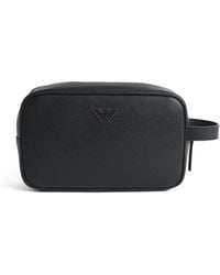 Emporio Armani - Faux Leather Wash Bag - Lyst