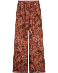 Max Mara - Silk Printed Wide-Leg Trousers - Lyst