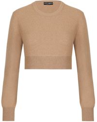 Dolce & Gabbana - Cropped Crew-neck Sweater - Lyst