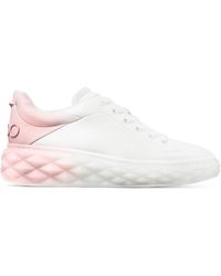Jimmy Choo - Diamond Maxi Brand-embellished Leather Low-top Trainers - Lyst