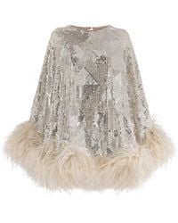 ‎Taller Marmo - Sequinned Feather-Trim Nassau Mini Dress - Lyst