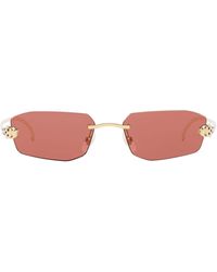 Cartier - Metal Panthère De Ct0474S Sunglasses - Lyst