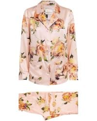 Harrods - Silk Midnight Rose Pyjama Set - Lyst