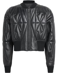 Rick Owens - X Moncler Leather Geocamo Cropped Bomber Jacket - Lyst