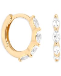 Astrid & Miyu - And Topaz Marquise Hoop Earrings - Lyst
