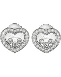 Chopard - And Diamond Happy Diamonds Stud Earrings - Lyst
