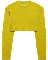 Balenciaga - Cashmere Crew-Neck Cropped Sweater - Lyst