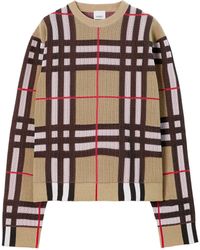 Burberry - Technical Cotton Check Sweater - Lyst