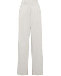 Brunello Cucinelli - Denim Wide-leg Tailored Trousers - Lyst