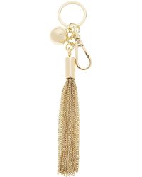 Sandro Metallic Tassel Keyring, Beige, One Size - Natural