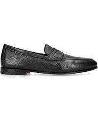 Santoni - Grained Leather Carlo Loafers - Lyst