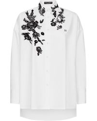 Dolce & Gabbana - Cotton-blend Floral Lace-embellished Shirt - Lyst