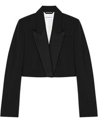Givenchy - Wool-Mohair Cropped Blazer - Lyst