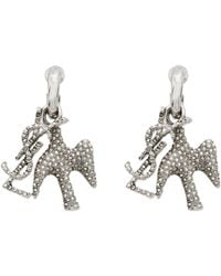 Saint Laurent - Cassandre Dove Charm Hoop Earrings - Lyst