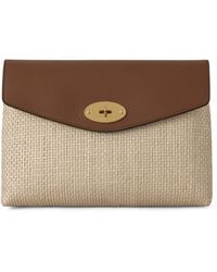 Mulberry - Large Raffia And Leather Darley Cosmetic Pouch - Lyst